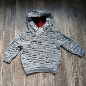 Cat & Jack Gray Knit Hooded Sweater